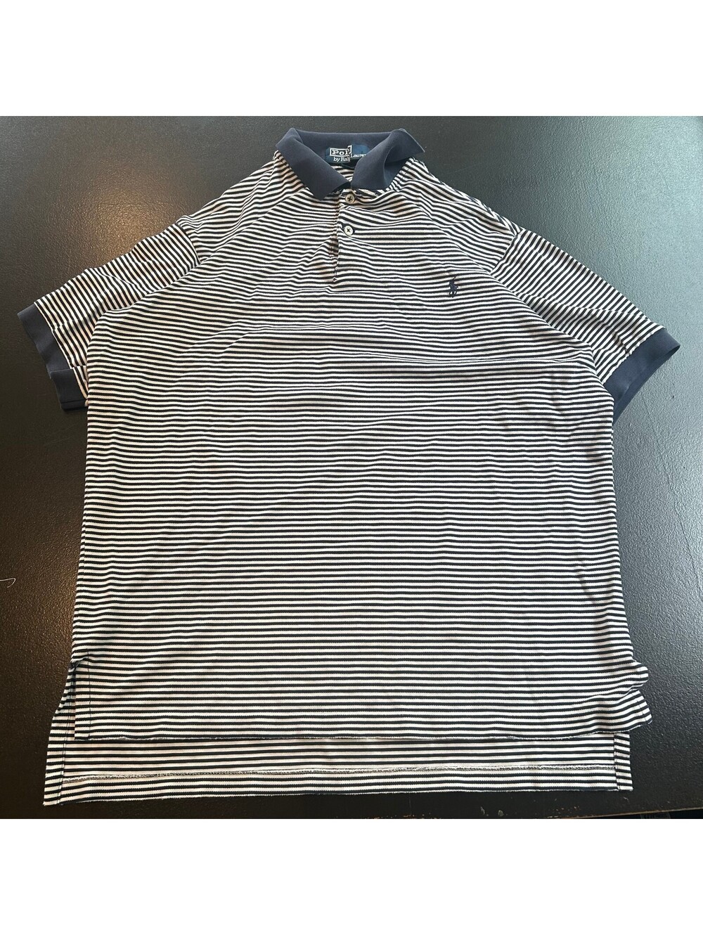 Vintage designer y2k Polo by Ralph Lauren Men's Striped Polo Shirt Size Large